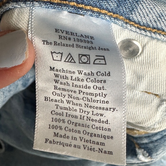Women's Everlane Light Wash The Relaxed Straight Fit Organic Cotton Jeans 27 Reg - Picture 6 of 8